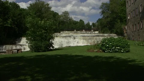 Scenic multi-stepped waterfalls Stockbeeldmateriaal 76661229