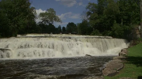 Scenic multi-stepped waterfalls - medium view Stockbeeldmateriaal 76660880