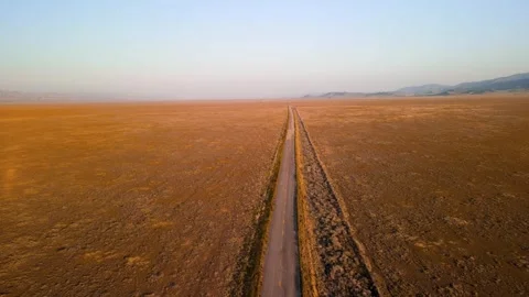 Scenic narrow road passing through remote Carrizo plain national monument i.. Stock Footage 245466648