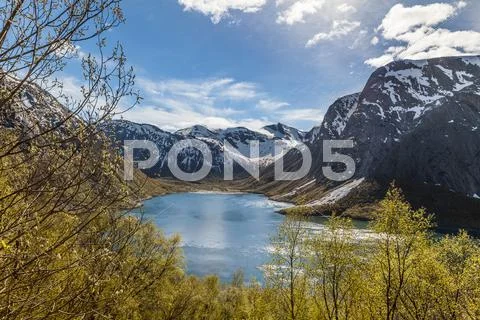 Scenic norwegian fjord Stock Photos