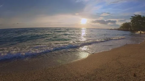 Scenic Ocean Beach at Sunset Video stock 312435999