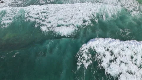 Scenic Ocean Waves and Turquoise Water – Drone Footage Stock Footage 336967031