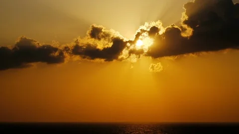 Scenic orange sunset sky background Stock Footage 102931505