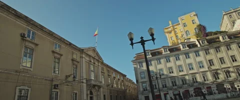 Scenic overview of a central square Stock Footage 151354752