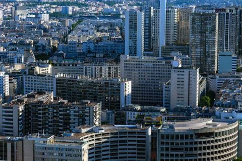 Scenic panorama of Paris from Eiffel's tower Stock Photos
