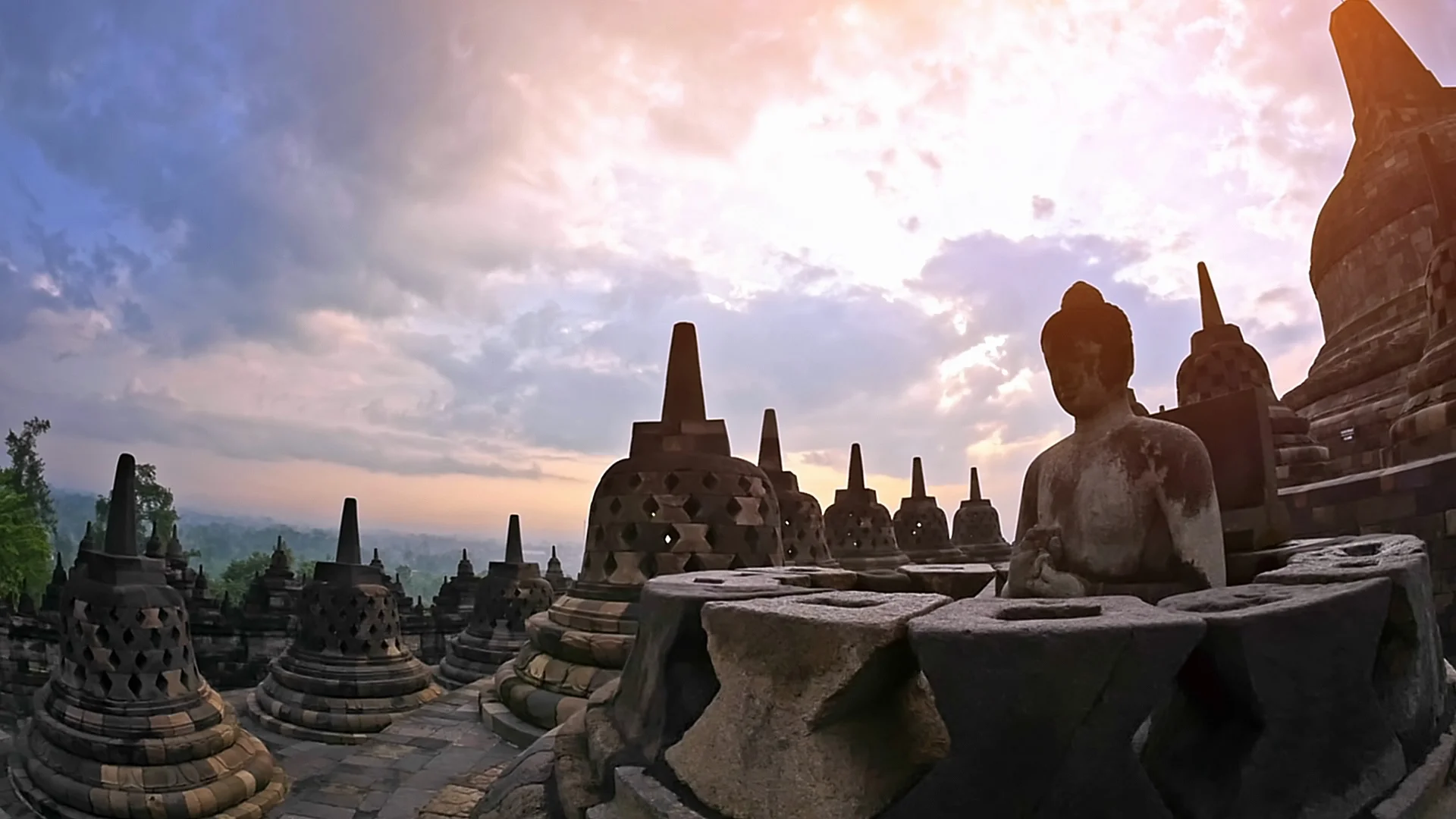 Buddhist Temple of Borobudur on the Island of Java Stock Photo - Image of  site, statue: 32362444