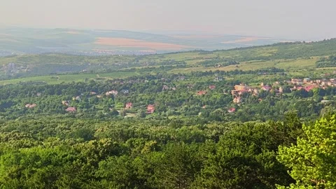 Scenic panoramic view from Bucium relay hill overlooking the cityscape of Iasi Stock-Footage 339024075