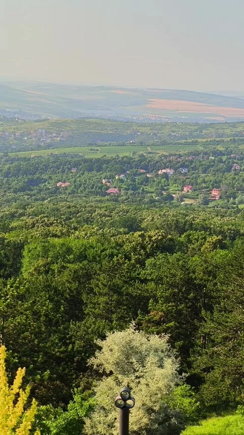 Scenic panoramic view from Bucium relay hill overlooking the cityscape of Iasi Stock Footage 339144878