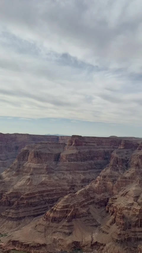 Scenic panoramic view of the Grand Canyon West Rim in Arizona, USA. Desert Stock Footage 346721276