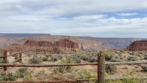 Scenic panoramic view of the Grand Canyon West Rim in Arizona, USA. Desert Stock Footage 346721847