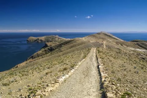 Scenic path on Isla del Sol Stock Photos
