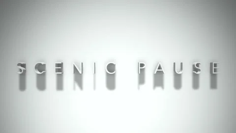 Scenic pause 3D title animation white text on a white background Stock Footage 299702383