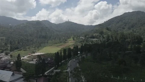 Scenic Puncak Pass In West Java, Indonesia - Aerial Drone Shot 스톡 동영상 224931804