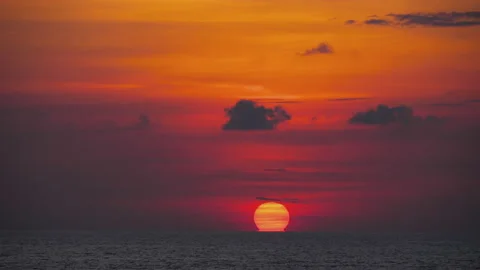 Scenic red sunset on the coast Stock Footage 155910152