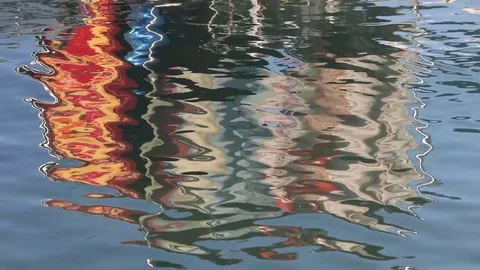 Scenic relaxing reflections on the water surface as background Stock Footage 81487740
