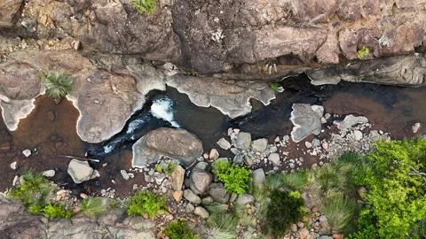 Scenic River Passing Through Rugged Mountain Terrain Stock Footage 314919805