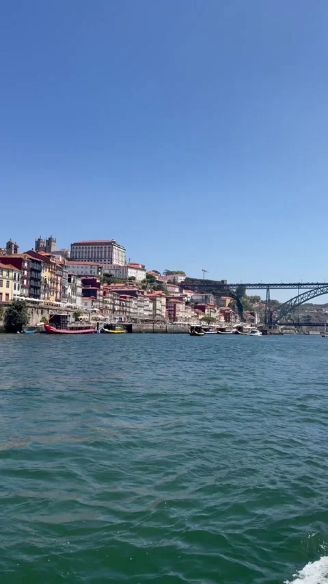 Scenic Riverfront View Of Porto Captured During Relaxing Boat Tour On Sunny Day Видео 302884280