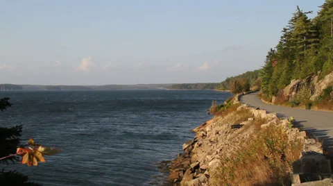 Scenic road next to ocean Stock Footage 28671980