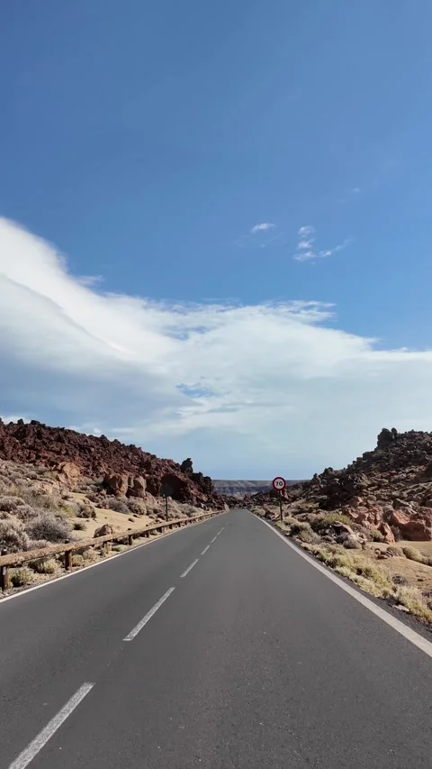 Scenic Road to Teide Through Volcanic Landscape Tenerife Video stock 323438423