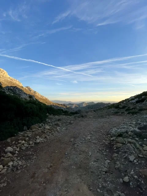 Scenic road through a forest surrounded by mountains on the way to Chefchaouen Stock Footage 325767836