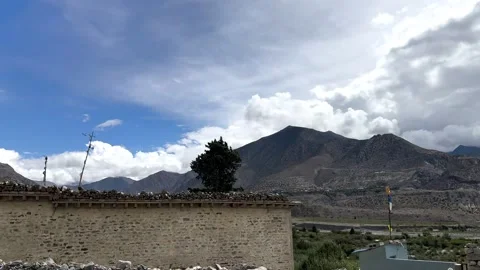 Scenic Road Trip Upper Mustang Valley Nepal Himalayan POV Clip 117 Video stock 318316603