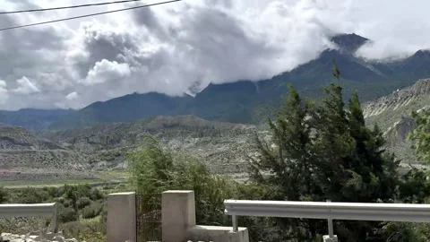 Scenic Road Trip Upper Mustang Valley Nepal Himalayan POV Clip 121 Video stock 318316630