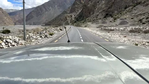 Scenic Road Trip Upper Mustang Valley Nepal Himalayan POV Clip 123 Video stock 318316645