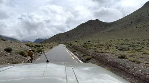 Scenic Road Trip Upper Mustang Valley Nepal Himalayan POV Clip 127 Video stock 318316652