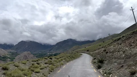 Scenic Road Trip Upper Mustang Valley Nepal Himalayan POV Clip 5 Video stock 318316658