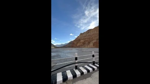 Scenic Road Trip Upper Mustang Valley Nepal Himalayan POV Clip 21 Video stock 318316711