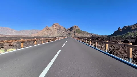 A Scenic Road That Winds Through a Stunning Volcanic Landscape Complemented by Vídeo Stock 314032543