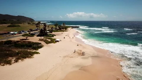 Scenic sandy beach. East side of Honolulu. Oahu, Hawaii Stock Footage 329277467