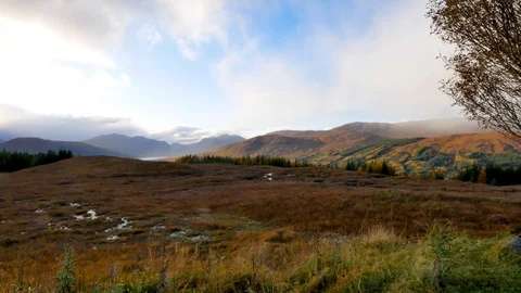 Scenic Scottish Mountain View Stock Footage 123933602