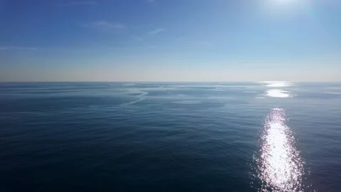 Scenic Sea Horizon With Sunlight Reflection Stock Footage 340648424