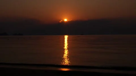 Scenic Sea Sunset Stock Footage 47342857