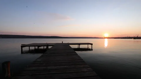 Scenic seascape at sunset Stock Footage 172080456