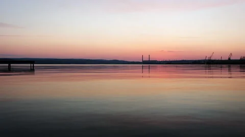 Scenic seascape at sunset Stock Footage 172080784