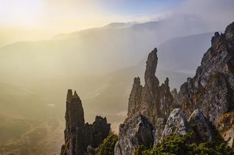 Scenic sharp rocks in the mountains. Stock Photos