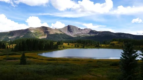 Scenic shot of a high elevation Colorado mountain lake Stock Footage 54261683