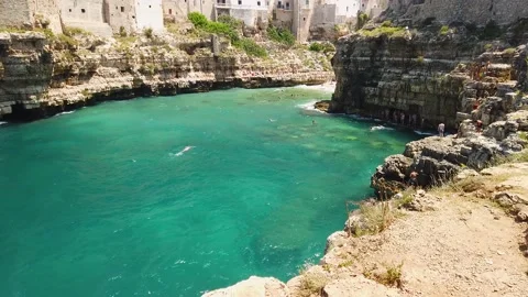 Scenic sight in Polignano a Mare, Bari Province, Apulia (Puglia), southern Italy Video stock 160929208