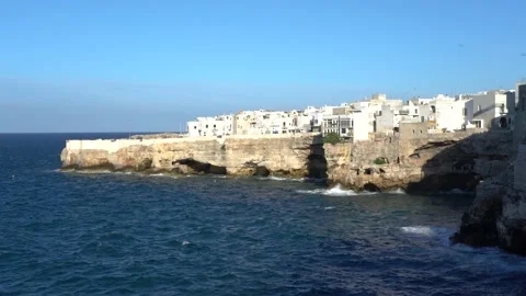 Scenic sight in Polignano a Mare in a summer afternoon. 스톡 동영상 160930116