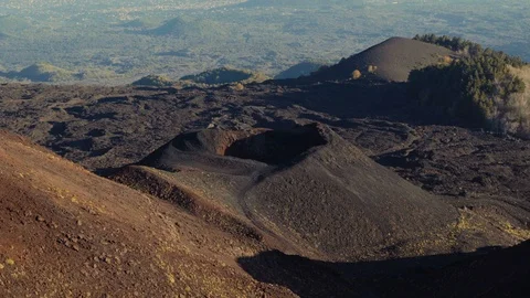 A scenic static point of view from near the top of Etna Stock Footage 88559513