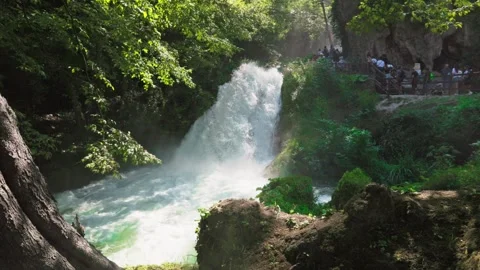 Scenic static view of Marmore Waterfall in summer Stock Footage 315347903