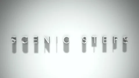 Scenic steps 3D title animation white text on a white background Stock Footage 299758999