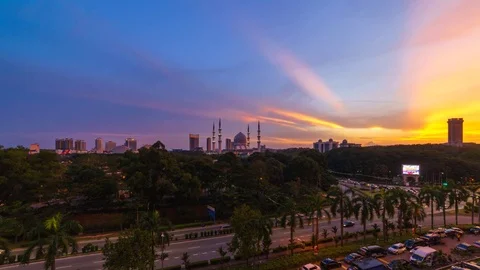 Scenic sunset with mosque Video stock 82125771