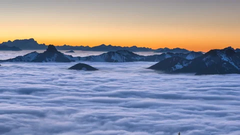 Scenic sunset Mountain Alps time lapse e view of Beautiful mountains Video stock 145541206