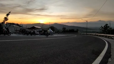 Scenic Sunset from a Mountain Ridge Stock Footage 308452839