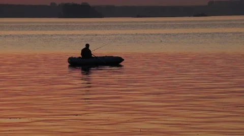 Scenic sunset over calm river Stock Footage 52372349