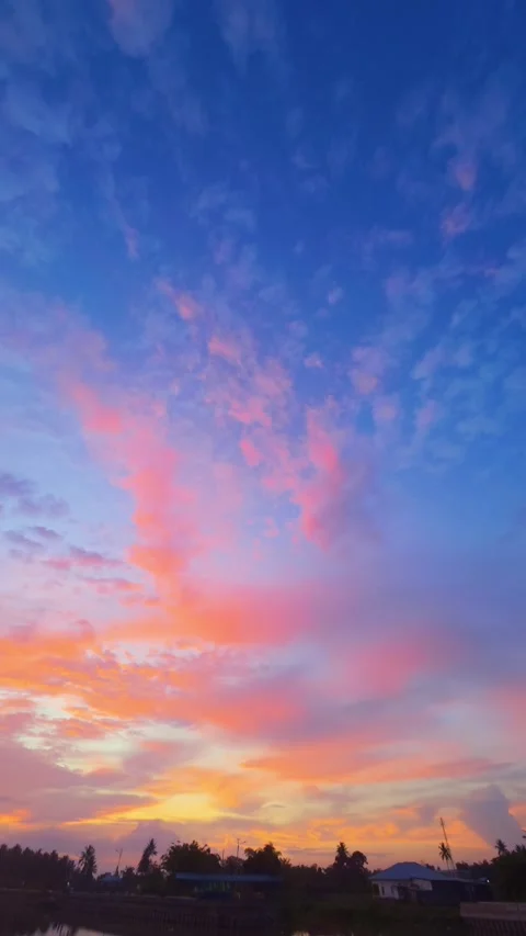 Scenic Sunset Sky Reflected on Water Stock Footage 309075919