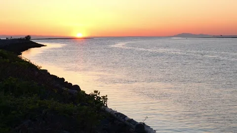 Scenic Sunset at Tera Nova Park Dyke, Richmond, BC, Canada - April 9, 2024 Stock Footage 275074448